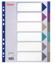 [ESS-20647] Tabbladen Esselte PP A4 maxi 6 tabs 11-gaats assorti