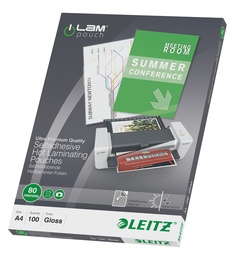 [ESS-33872] Lamineerhoes Leitz iLam A4 80 micron zelfklevend glanzend (100)