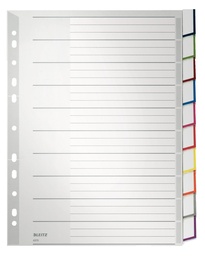 [ESS-43700000] Tabbladen Leitz PP A4 10 verwisselbare tabs 11-gaats grijs