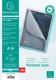 [TIM-50850E] L-map Exacompta Cut-flush uit papier 110g/m² pak van 50 STUKS Transparant