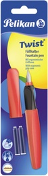 [TIM-814805] Vulpen Pelikan Twist Blister + 2 navullingen Fiery Red (rood)