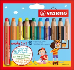 [TIM-880010] Kleurpotlood Stabilo Woody 3in1 Etui 10 STUKS Assorti