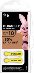 [TIM-9607755] Hoortoestelbatterijen Duracell DA10 Blister (6)