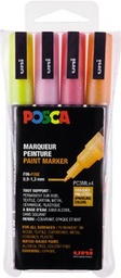 [TIM-PC3M12] Paintmarker Posca PC-3M Set 4 STUKS Glitter Geel-Oranje-Roze-Rood