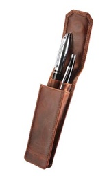 [TIM-MA70503] Pen etui Maverick voor 2 pennen 4 x 15 cm lederen bruin