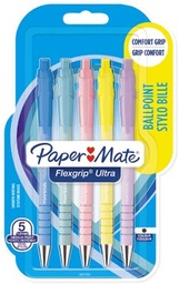 [TIM-2152934] Balpen Paper Mate Flexgrip Pastel medium zwarte inkt assorti (5)