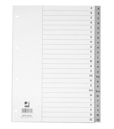 [TIM-KF01818] Alfabetische Tabbladen met indexblad Q-Connect A4 PP 24 tabs Grijs