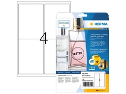 [HER-8019] Herma Etiket 4etik/blad ft 99.1x139mm Transparant Folie (25)