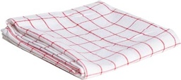 [TIM-6840418] Cosy handdoek 72x50cm geruit wit/rood