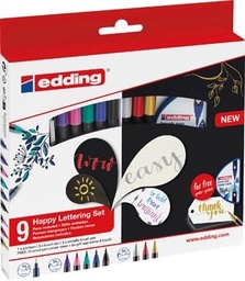 [TIM-41349S2] Edding happy lettering brushpen 9 st