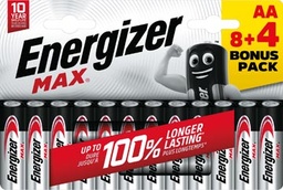 [TIM-3779907] Batterijen Energizer Max AA blister 8+4 gratis (12)