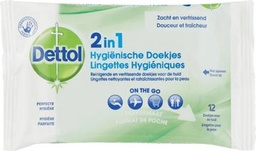 [TIM-RCD1080] Dettol Reinigingsdoekjes 2-in-1, pak van 12 stuks