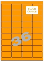 [ETI-ETIK10] Etiket 36 etik/blad 48,3x29,7mm fluo oranje (200)