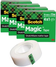 [TIM-810R4] Tape Scotch Magic Tape 19mmx33m onzichtbaar mat (4)