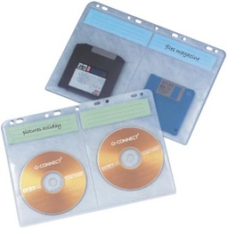 [TIM-KF02203] CD/DVD zichttassen Q-CONNECT PP en fleece A4 9-gaats (10)