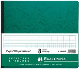 [TIM-16080E] Register Exacompta 27x32cm 80 blz 28 lijnen 8 kolommen/ 1 pagina