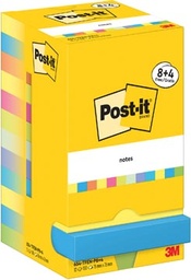 [TIM-7129184] Memoblok Post-It Notes Energetic 76x76mm 100vel assorti 8+4gratis (12)