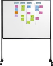 [TIM-1309010] Whiteboard magnetisch Smit Visual gelakt staal 120x150cm verrijdbaar