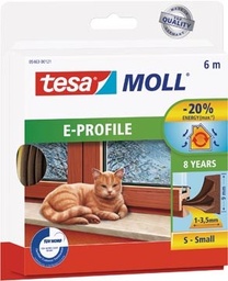 [TIM-5463121] Tochtstrip Tesa Moll Classic E-profiel 6m zelfklevend bruin