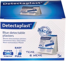 [TIM-8241PD5] Pleister Detectaplast Tear & Wear Elastic Easy-Pull metaal detecteerbaar 25x72mm blauw (5x36)