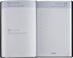 [AGE-414120Z] Agenda Brepols Building Seta 100x165mm zestalig zwart 2025 1 dag/pagina