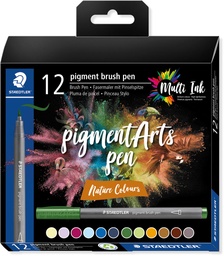 [TIM-371C123] Brushpen Staedtler Pigment Arts Nature Colours assorti (12)