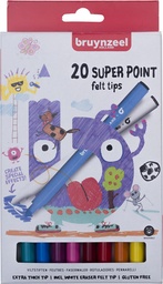 [TIM-6124120] Viltstift Bruynzeel Kids Super Point dikke punt assorti (20)