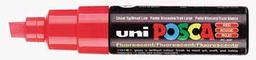 [TIM-PC85FR] Paintmarker Uni-ball Posca schuine punt 8mm fluo rood