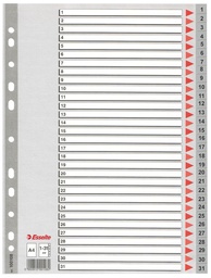 [ESS-100108] Tabbladen Esselte PP A4 1-31 11-gaats grijs