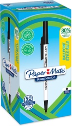 [TIM-K187701] Balpen Paper Mate Kilometrico medium zwart (50)