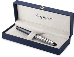 [TIM-2187689] Vulpen Waterman expert Deluxe blauw medium punt metalix grijs CT 