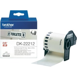 [PTO-DK22212] Label Brother DK-22212 plastic film 62mmx15,24m doorlopend zwart op wit