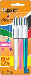 [TIM-9122751] Balpen Bic 4 Colours Shine medium blister assorti (3)