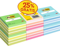 [TIM-2028X6] Memoblok Post-it Notes kubus 76x76mm 450vel promopak assorti (6)