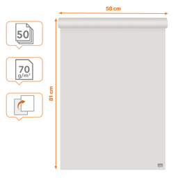 [ACCO-1915660] Papierblok voor flipchart Nobo recycled 58x81cm geruit/blanco 70gr 50vel