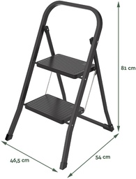 [TIM-8632601] Trapladder Brasq SL200 metaal 2 treden zwart