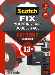 [TIM-PT1100] Dubbelzijdige montagetape Scotch Fix Extreme Exterior 19mmx5m draagt tot 13kg