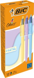 [TIM-517320] Balpen Bic 4 Colours Pastel medium punt assorti (12)