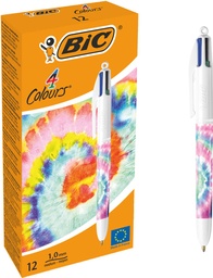 [TIM-518206] Balpen Bic 4 Colours Tie&Dye medium punt (12)