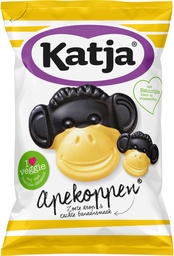 [TIM-37054] Snoep drop Katja Apekoppen zoete drop en banaansmaak zak 255g