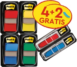 [TIM-680P6N] Index Post-it standaard 25mmx43,2mm 4 stuks + 2 Index pijltjes gratis (6)