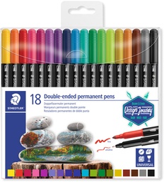 [TIM-87-TB18] Permanent marker Staedtler dubbele punt assorti (18)