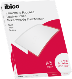 [ACCO-627322] Lamineerhoes Ibico Matt A5 2x125 micron (100)