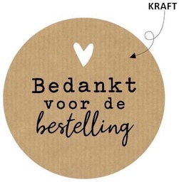 [TIM-012896] Etiket KP "Bedankt voor de bestelling" Ø50mm (250)