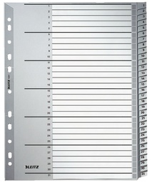 [ESS-12810000] Tabbladen Leitz PP A4 maxi 1-31 11-gaats grijs