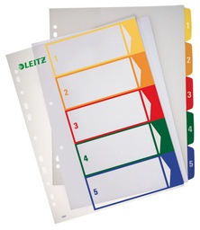 [ESS-12910000] Tabbladen Leitz PP A4 maxi 1-5 11-gaats assorti (100211)