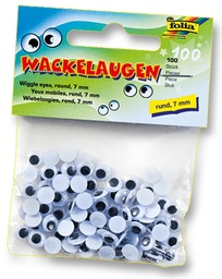 [TIM-750007] Bewegende ogen Folia 7mm zwart (100)