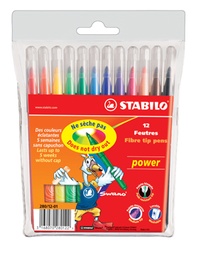 [TIM-280-12] Viltstift Stabilo Power assorti (12)