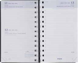 [AGE-AG49164] Agenda Brepols Breform Polyprop 100x165mm zestalig blauw 2025 1 dag/pagina