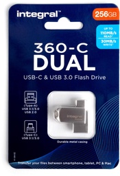 [TIM-8450370] USB-C & USB 3.0 stick Integral 360-C Dual 256GB